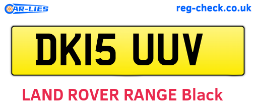 DK15UUV are the vehicle registration plates.