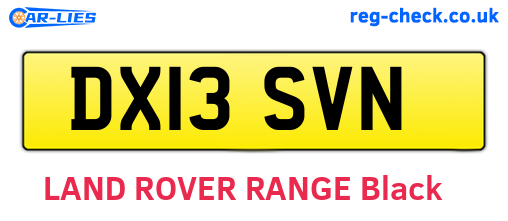 DX13SVN are the vehicle registration plates.