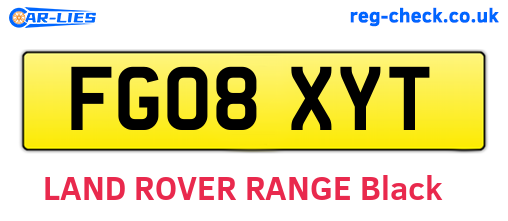 FG08XYT are the vehicle registration plates.