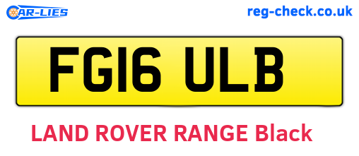 FG16ULB are the vehicle registration plates.