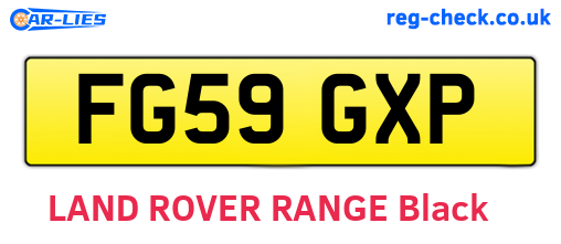 FG59GXP are the vehicle registration plates.