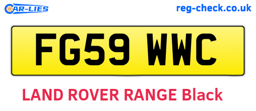 FG59WWC are the vehicle registration plates.