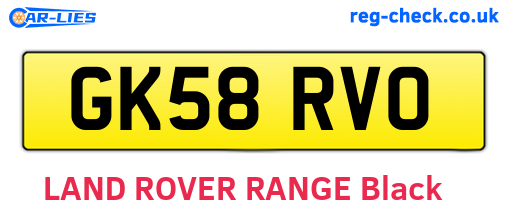GK58RVO are the vehicle registration plates.