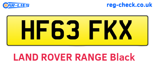 HF63FKX are the vehicle registration plates.