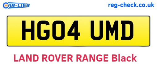 HG04UMD are the vehicle registration plates.