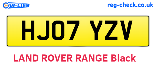 HJ07YZV are the vehicle registration plates.