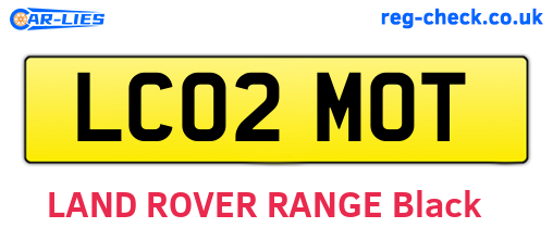LC02MOT are the vehicle registration plates.