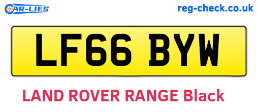 LF66BYW are the vehicle registration plates.