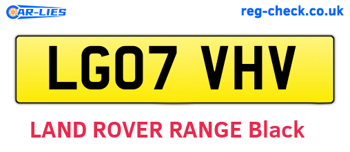 LG07VHV are the vehicle registration plates.