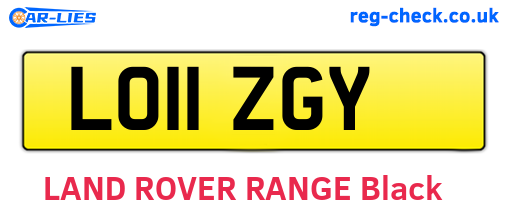 LO11ZGY are the vehicle registration plates.