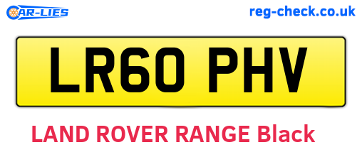 LR60PHV are the vehicle registration plates.