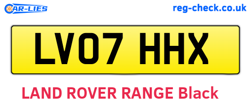 LV07HHX are the vehicle registration plates.