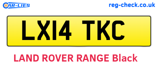 LX14TKC are the vehicle registration plates.