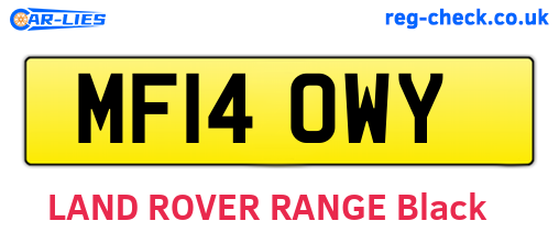 MF14OWY are the vehicle registration plates.