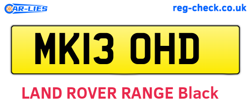 MK13OHD are the vehicle registration plates.