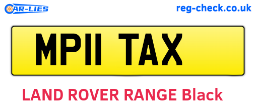 MP11TAX are the vehicle registration plates.