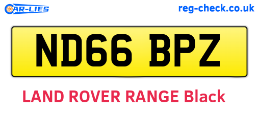 ND66BPZ are the vehicle registration plates.