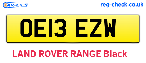 OE13EZW are the vehicle registration plates.