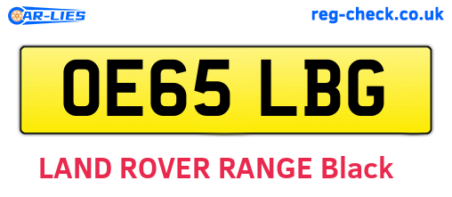 OE65LBG are the vehicle registration plates.