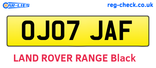 OJ07JAF are the vehicle registration plates.