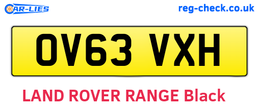 OV63VXH are the vehicle registration plates.