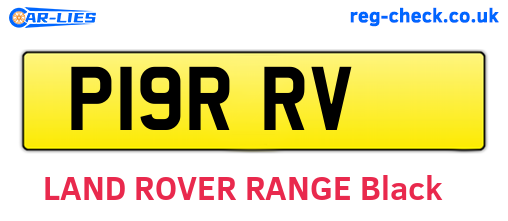 P19RRV are the vehicle registration plates.