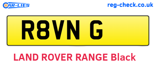 R8VNG are the vehicle registration plates.