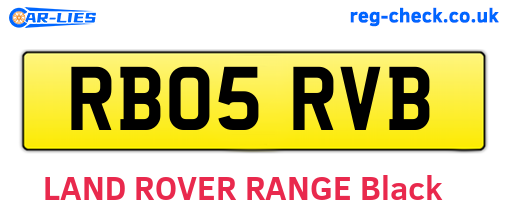 RB05RVB are the vehicle registration plates.