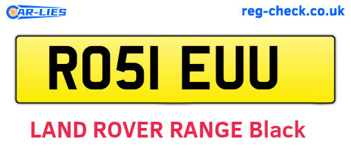 RO51EUU are the vehicle registration plates.