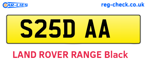 S25DAA are the vehicle registration plates.