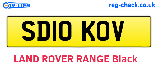 SD10KOV are the vehicle registration plates.