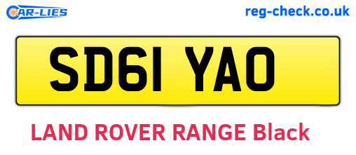 SD61YAO are the vehicle registration plates.