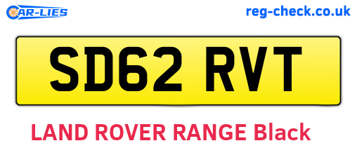 SD62RVT are the vehicle registration plates.