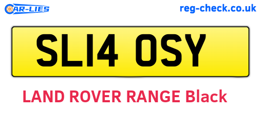 SL14OSY are the vehicle registration plates.