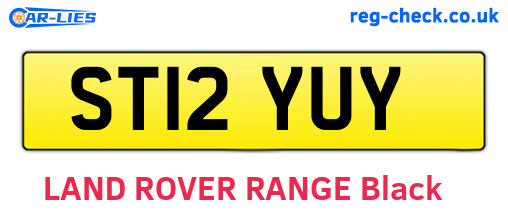 ST12YUY are the vehicle registration plates.