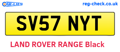 SV57NYT are the vehicle registration plates.