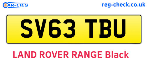 SV63TBU are the vehicle registration plates.