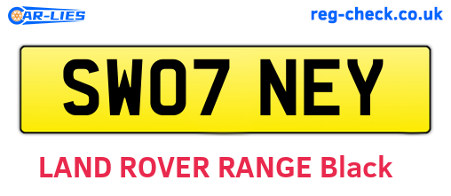 SW07NEY are the vehicle registration plates.