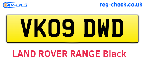 VK09DWD are the vehicle registration plates.