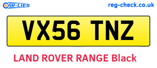 VX56TNZ are the vehicle registration plates.