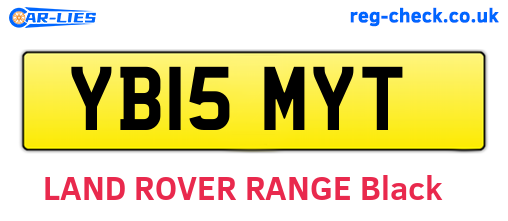 YB15MYT are the vehicle registration plates.