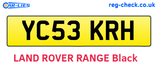 YC53KRH are the vehicle registration plates.