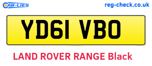 YD61VBO are the vehicle registration plates.