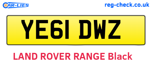 YE61DWZ are the vehicle registration plates.