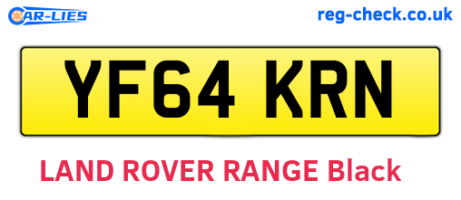 YF64KRN are the vehicle registration plates.