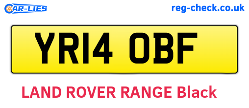 YR14OBF are the vehicle registration plates.