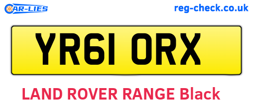 YR61ORX are the vehicle registration plates.