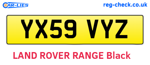 YX59VYZ are the vehicle registration plates.
