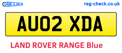 AU02XDA are the vehicle registration plates.
