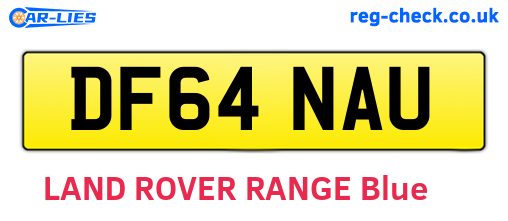 DF64NAU are the vehicle registration plates.
